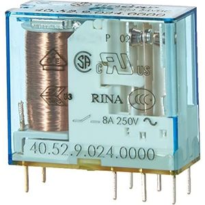 miniatuur relais voor printplaat 24 volt dc 2 contacten 8 amp
