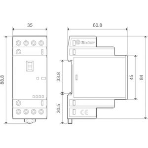 Finder 22.34.0.024.4340 Contactor 4x NO 24 V/DC, 24 V/AC 25 A 1 stuk(s)