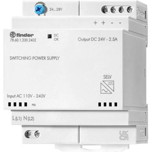 Finder 78.61.1.230.2403 DIN-rail netvoeding 24 V/DC 2.6 A 60 W Inhoud: 1 stuk(s)