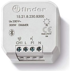 Finder 15218230B300 Serie 15 Varialuce, 50/60 Hz, 230 V, standaard, 300 W, energielabel 1 NO, Bluetooth BLE, AC, 50/60Hz