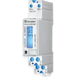 Finder Enkelfase kWh-meter 40A LCD S0NFC