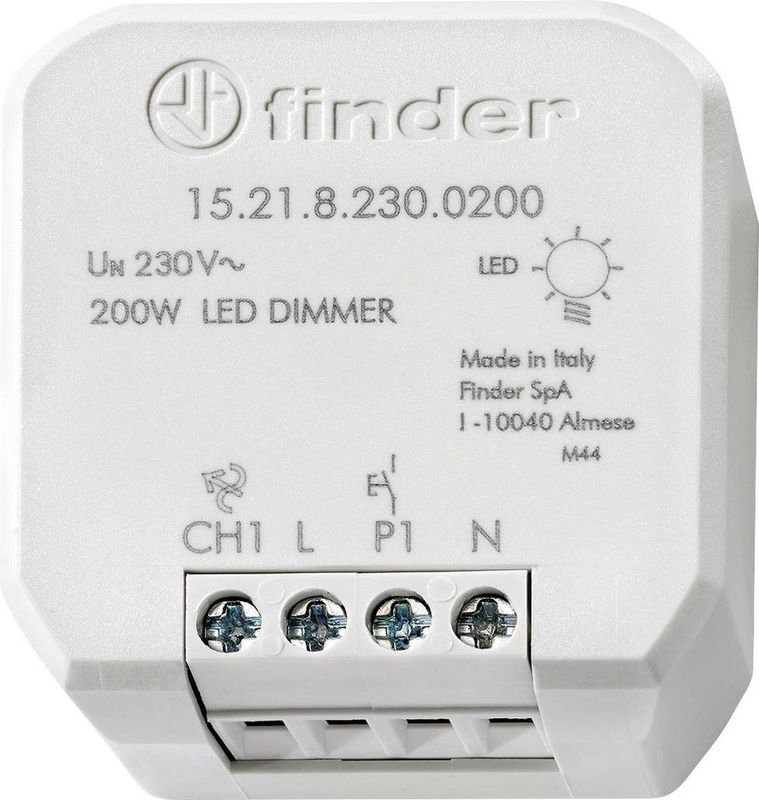 Finder 15.21.8.230.0200 Dimmer (inbouw) Geschikt voor lampen: LED-lamp Lichtgrijs