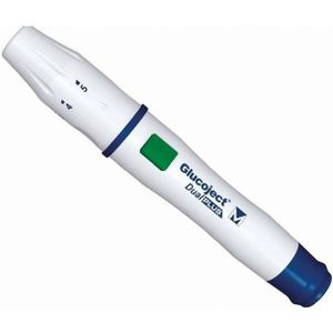 Glucoject - Dual Plus - Prikpen - Transparant - 1 Stuk - Instelbaar op 5 Prikdieptes
