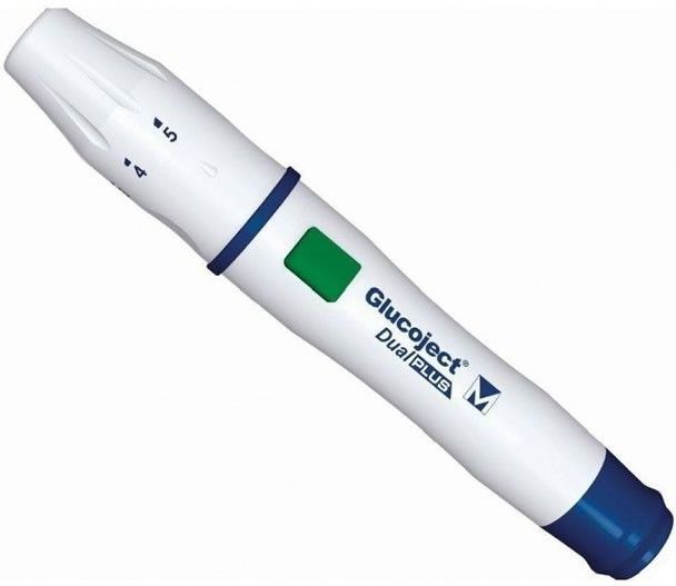 Glucoject - Dual Plus - Prikpen - Transparant - 1 Stuk - Instelbaar op 5 Prikdieptes
