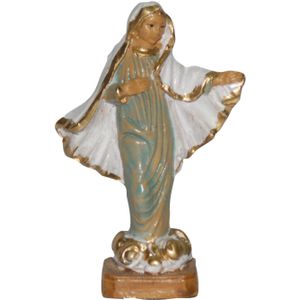 Maria Lourdes - Beeldje - Wit - Polystone - Biddend