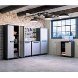 Keter - Linear - Opbergkast - Grijs/Zwart - Kunststof - 3 Verstelbare Planken