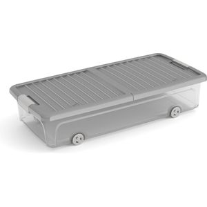 KIS - W Box Underbed L - 35L - 74x37x16,5cm - Transparant/grijs