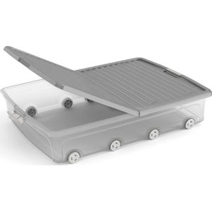 Kis - Kis W Underbed Opbergbox XL - 55L - Transparant/Grijs