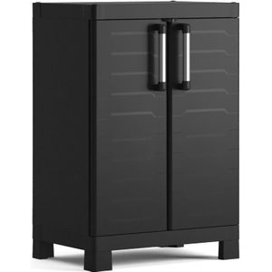 Keter Detroit Opbergkast laag - 2 planken - 45x65x97cm - Zwart