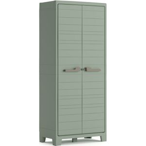 Keter Planet Outdoor Opbergkast hoog - 3 planken - 80x44x182cm - Grijs/Zwart