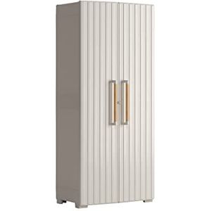 Keter Groove Buitenkast voor deuren in houtlook, beige/zand, 80 x 45 x 180 cm