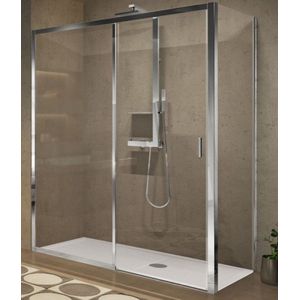 Novellini Opera schuifdeur rechts 125-127x200cm helder zwart opeph125d-1h