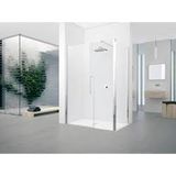 Novellini Young 2.0 F1 zijwand 87/89x200cm met chroom mat profiel en helder glas Y2F1B871B