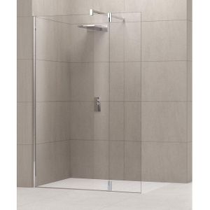 Novellini Giada draaideel links voor inloopdouche 37x195cm chroom-satijnband GIADAHA37S-44K