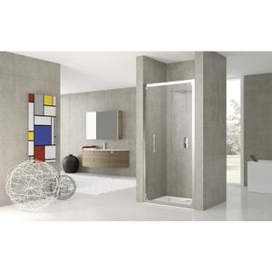 Novellini Rose S vouwdeur 78/84x200cm mat-chroom profiel en helder glas ROSES781B