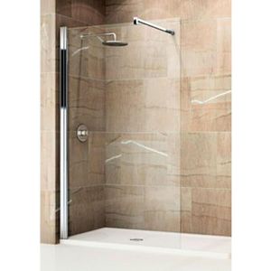 Douchewand Novellini Giada H 80 cm-80 cm breed-Chroom-Helder glas