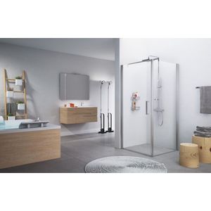 Novellini Giada draaideur G 87/90x195cm links mat-chroom profiel en helder glas GIADN2G87LS1B