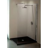 Douchewand Novellini Kuadra H 120 cm-1200 mm breed-Chroom-Helder glas