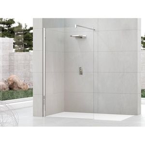 Douchewand Novellini Kuadra H 110 cm Chroom-Glas Ravenna motief