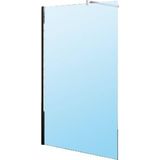 Novellini Kuadra vaste wand H voor inloopdouche Walk 2 107/110x200cm met muursteun 150cm chroom profiel en helder glas KUADH1101K