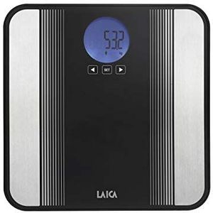 Laica Ps5012 Elektronische personenweegschaal met berekening van de samenstelling lichaam, wit en zwart