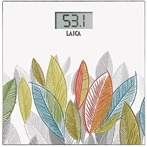 Laica, Weegschaal, PS1076 Vierkante Veelkleurige, Witte Elektronische Weegschaal (180 kg)