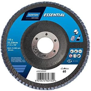 Norton Essential 69957307428 lamellenslijpschijf, 115 mm, hout/metaal