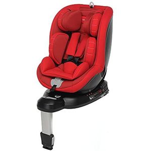 Foppapedretti Logica Auto-kinderzitje, I-size, 360° draaibare zitting, voor kinderen van 40 tot 105 cm hoogte, ECE R129, Isofix-bevestiging, hoofdsteun 13 hoogtes, rood