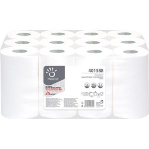 Papernet papieren handdoekrol Standard, centerfeed, 1-laags, 117 meter, pak van 12 stuks