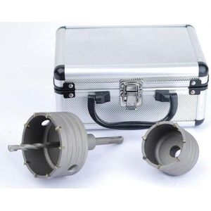 VDT Dozenboor Kroonboor 65+80 mm Aluminium koffertje