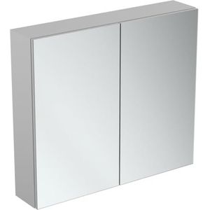 Ideal Standard - Spiegelkast met twee deuren met softclose-sluiting en binnenspiegel, ledlicht onder, 80 x 70, 10 W, neutraal