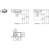 Ideal Standard Strada II fontein 1 kraangat links met overloop 45x27cm wit