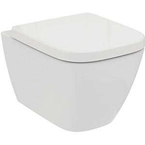 Ideal Standard T542201 WC-pakket Ideal Standard i.life S, wanddiepspoeltoilet compact zonder voelende rand (RimLS+) incl. Wrapover wc-bril softclose (softclosemechanisme) wit