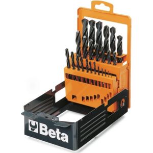 Beta 6-delige set spiraalboren, korte uitvoering HSS gewalst (art. 410) in kistje 410/SP19 - 004100419