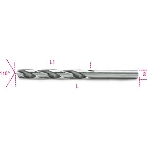 Beta Spiraalboren, korte uitvoering HSS volledig geslepen glimmende afwerking 412 2,50 - 004120058