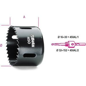 Beta - 450 79 - Gatenzaag Beker Bimetal HSS - Gewicht 286 Gram