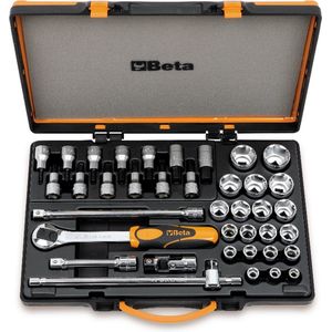 Beta - Doppendoos - 20 Dopsleutels - 13 Schroevendraaierdoppen - 5 Toebehoren