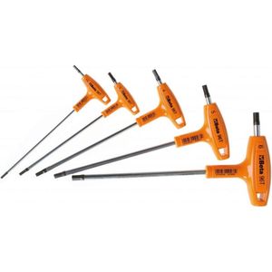 Beta - T-greep Inbussleutelset - 5-delig - Dubbelzijdig - Voor Krappe Ruimtes