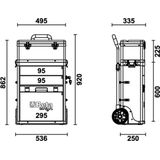 Beta Tools - Gereedschapstrolley - Oranje - Stalen Frame - 2 Modules