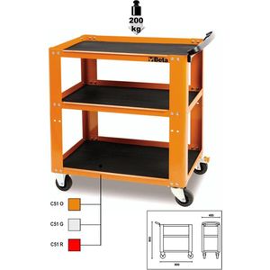BETA - Gereedschapswagen - Oranje - 3 Laags - Professionele Garagekwaliteit