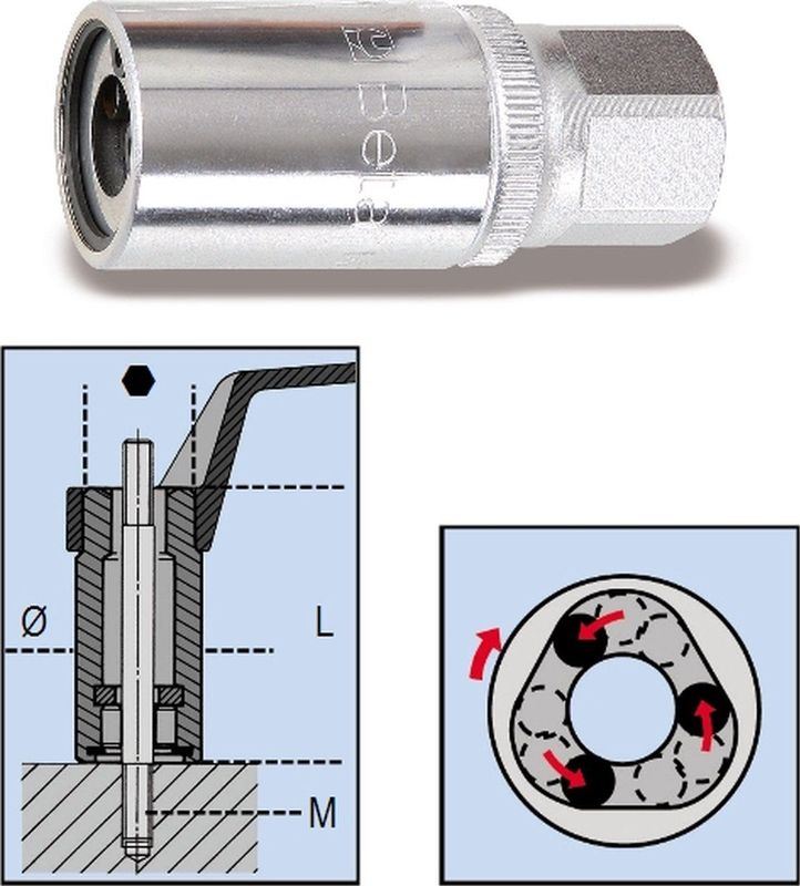 Beta - Tapeinduithalers - 1/2" Aandrijfvierkant - M10 - Ø28mm - L70mm