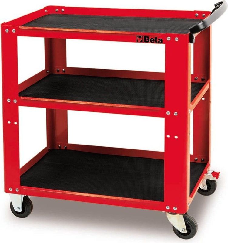 Beta - C51 Gereedschapswagen - Rood - Trolley met 3 Plateaus