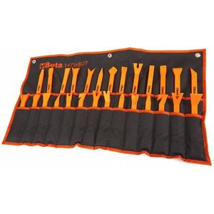 Beta 27-delig set nylon gereedschappen voor het verwijderen van bekledingspinnen en werkzaamheden op kunststof en pakkingen. 1479/B27 - 014790407