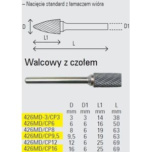 Beta 426MD-3/CP3 Mini hardmetalen frezen - 004260332 004260332