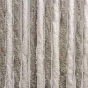 Luxe Kattenstaart Vliegengordijn - 100 x 220cm - Wit/Grijs Gestreept