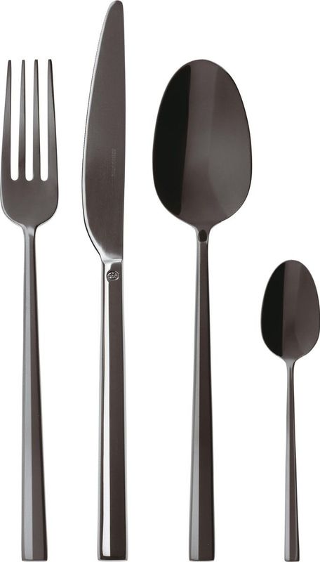 Sambonet - Bestekset Rock - Zwart - 24 Delig - Geschikt voor 6 Personen