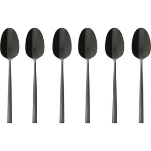 Sambonet Rock PVD 6 Cucchiaini Moka Nero Lucido