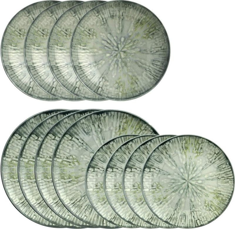 Arthur Krupp - Porcelain Fusion Grey - Servies - 12-Delig - Vaatwasserbestendig