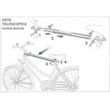 Peruzzo - Extra Stang - Fietsendrager - Rood - Gecoat Staal