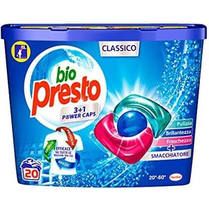 Bio Presto Bio Presto Power Caps Classic, voorgedoseerd wasmiddel in capsules, 20 wasbeurten, 240 g